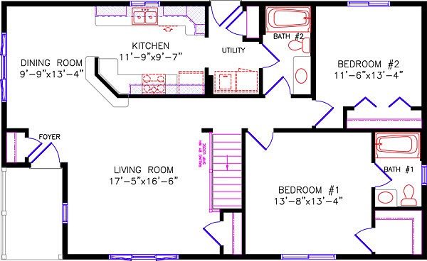 Alternate Floor Plan: 3230 Woodridge (Reverse)